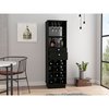 Tuhome Classic Bar Cabinet, Two Drawers, Twelve Built-in Wine Rack-Black BLW6721